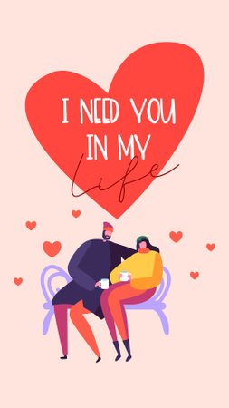 Cute Valentine's Day Holiday Greeting Instagram Story Πρότυπο σχεδίασης