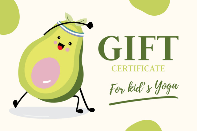 Plantilla de diseño de Gift Voucher Offer for Kids Yoga Classes Gift Certificate 