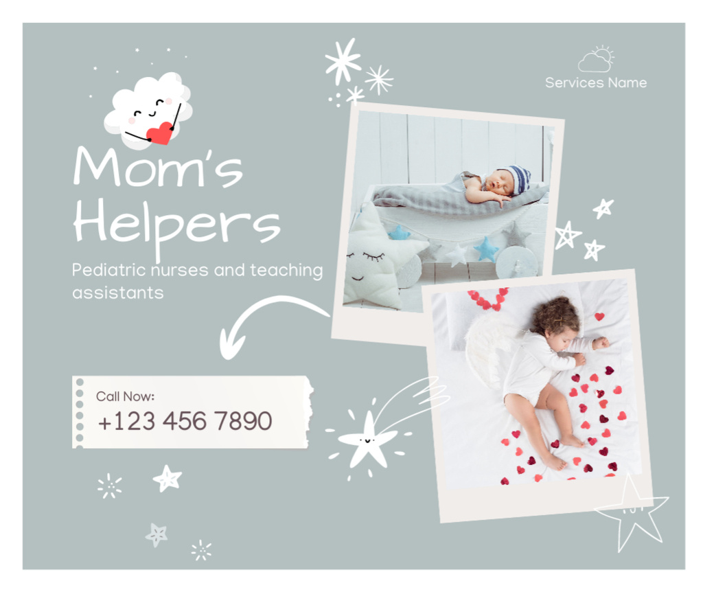 Babies Sleep in Cribs Facebook Design Template