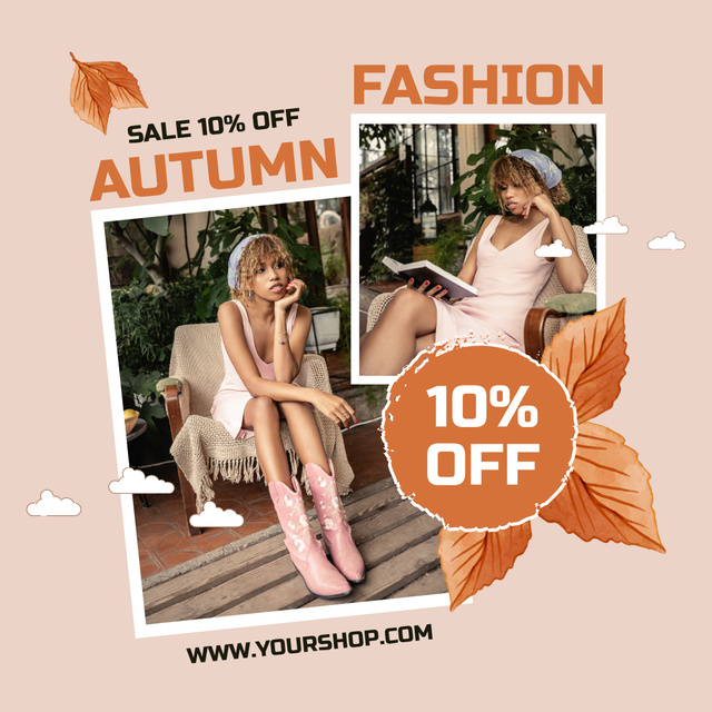Autumn Fashion Looks Discount Animated Post Design Template