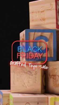 Černý pátek prodej vyrobených hraček TikTok Video Šablona návrhu