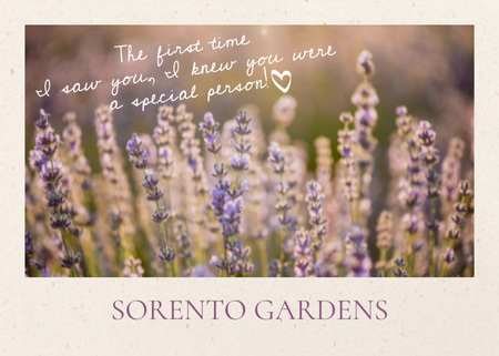 Gardens advertisement with Tender Flower Postcard 5x7in Design Template