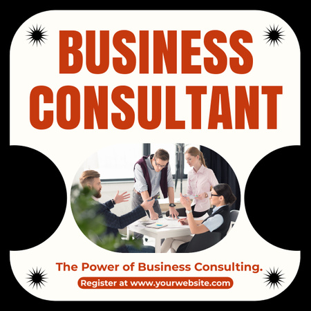 Ad of Business Consultant Services LinkedIn post tervezősablon