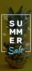 Summer Sale with Tropical Pineapple in Yellow