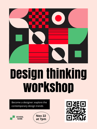 Design Thinking Workshop Ad Poster US Šablona návrhu
