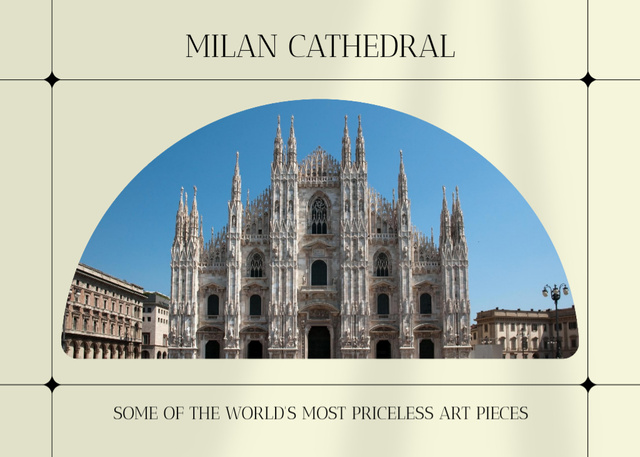 Designvorlage Announcement of Tour To Italy With Visiting Priceless Cathedral für Postcard 5x7in
