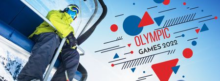 Winter Olympics Annoucement Facebook cover Design Template