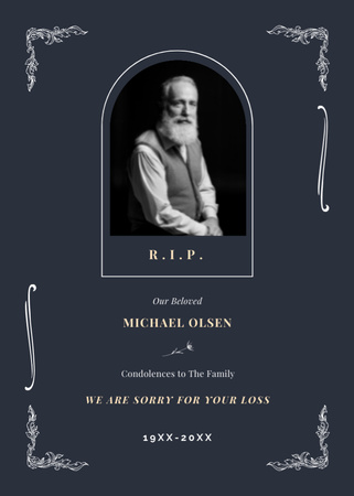 We are Sorry for Your Loss Postcard 5x7in Vertical Design Template