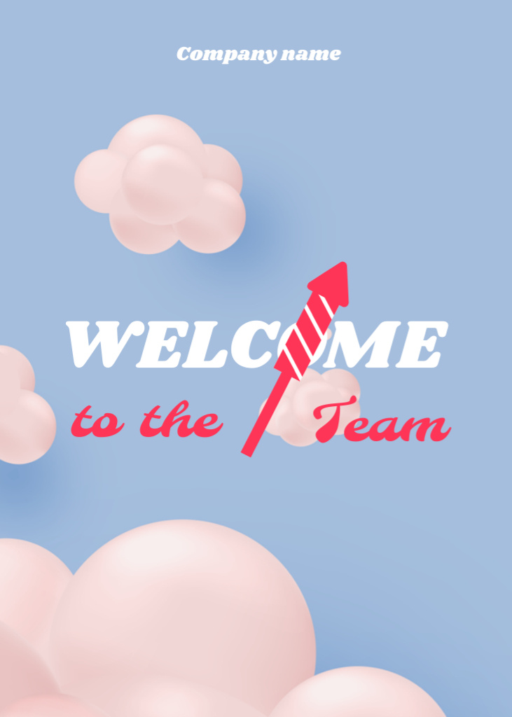 Welcome To The Team Text Postcard 5x7in Vertical Modelo de Design