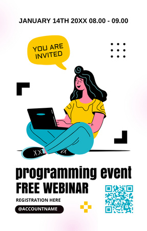 Platilla de diseño Free Webinar about Programming Invitation 4.6x7.2in