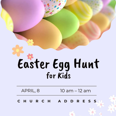 Colorful Eggs For Hunt Event Announcement Animated Post Design Template