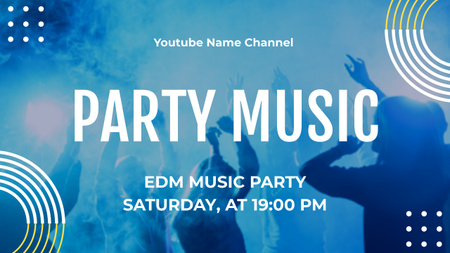 Modèle de visuel Promotion de blog avec Party Music - Youtube