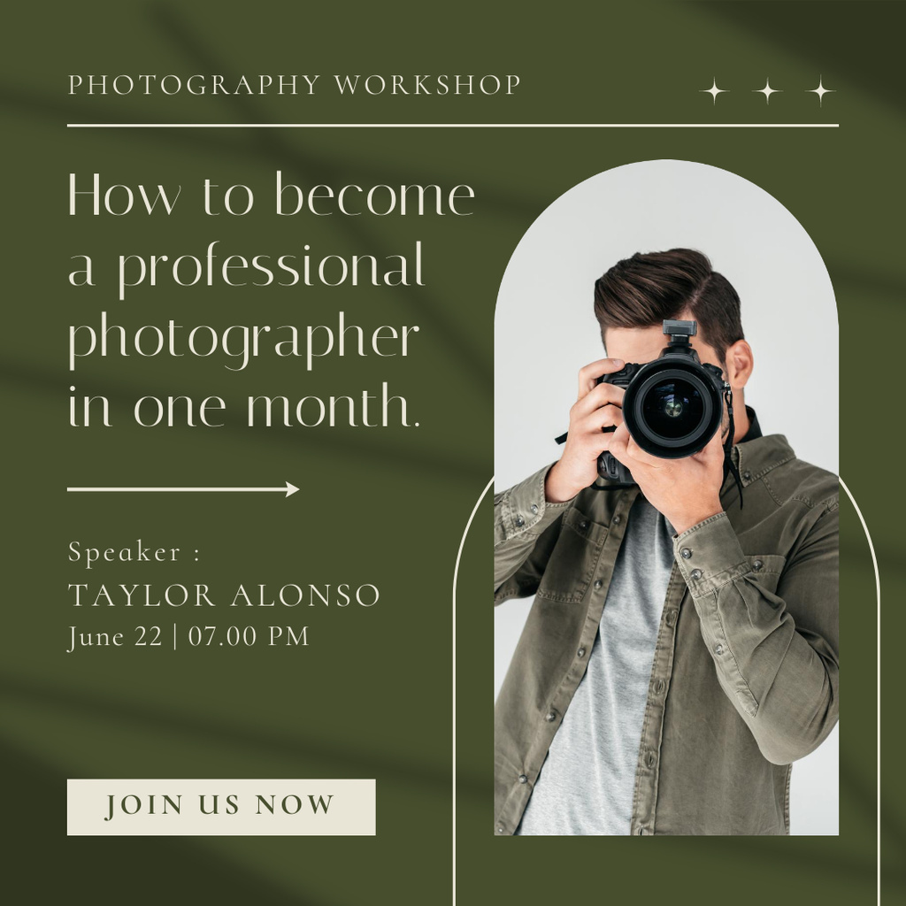 Photography Workshop Invitation Instagram Design Template