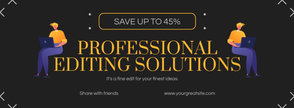 Standardized Editing Service Offer With Discounts Facebook cover – шаблон для дизайна