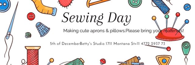 Plantilla de diseño de Sewing day event Email header 