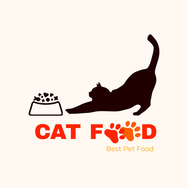 Ontwerpsjabloon van Animated Logo van Cat Food Retail