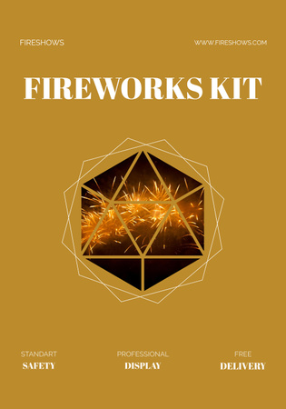 Offer of Fireworks Kit on USA Independence Day Poster 28x40in Design Template