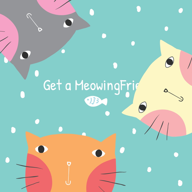 Designvorlage Cat Quote with Funny Pets für Instagram AD