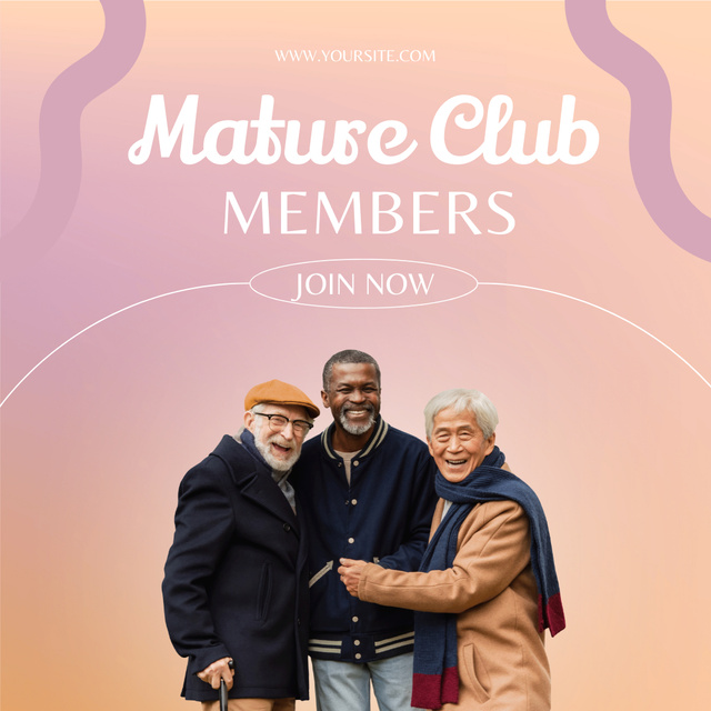 Platilla de diseño Mature Club Members With Friends Instagram