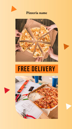 Free Delivery out Italian Restaurant Instagram Storyデザインテンプレート