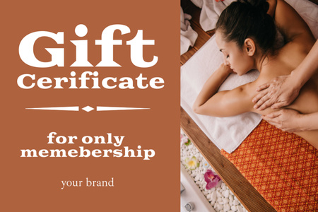 Special Offer for Massage Therapy Gift Certificate Design Template