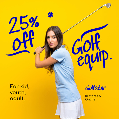 Designvorlage Golf Equipment Sale Offer für Instagram