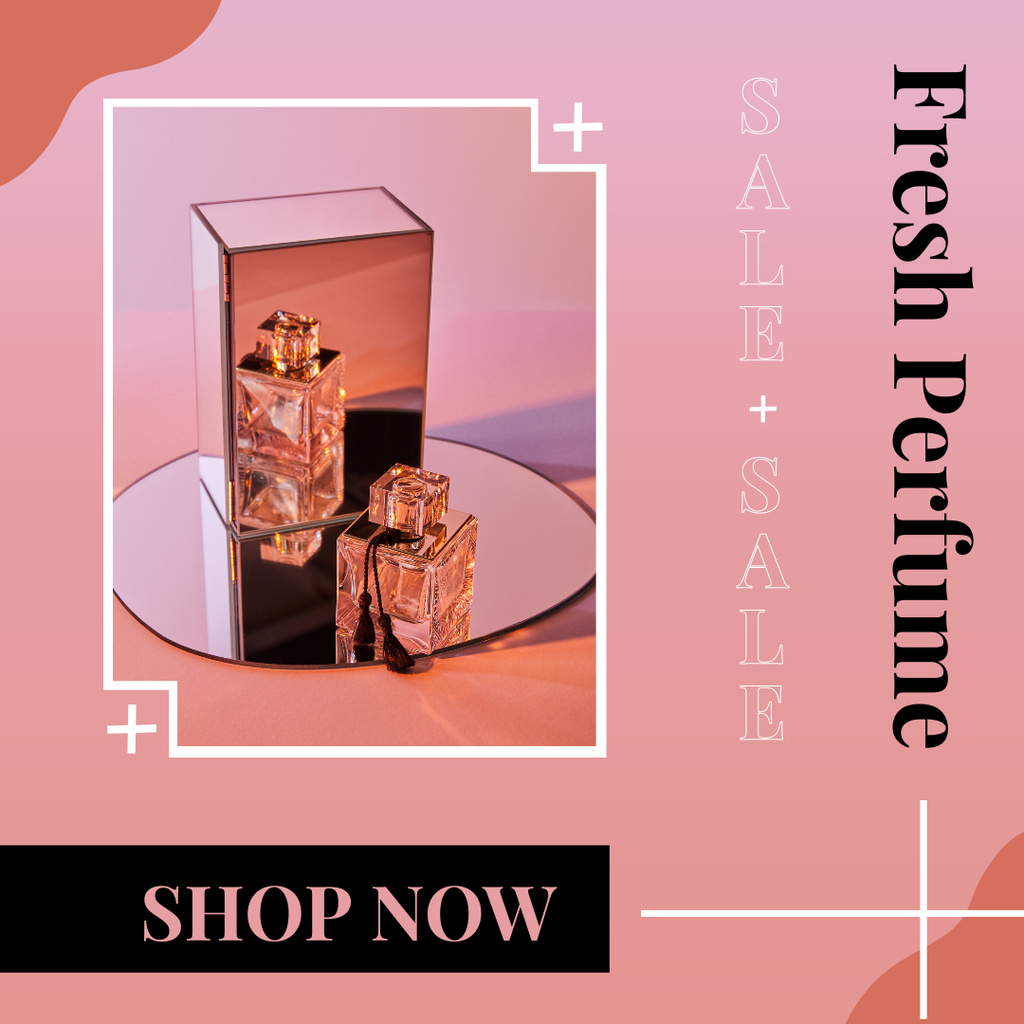 Designvorlage Chic Fragrance Deal Sale Offer In Pink für Instagram
