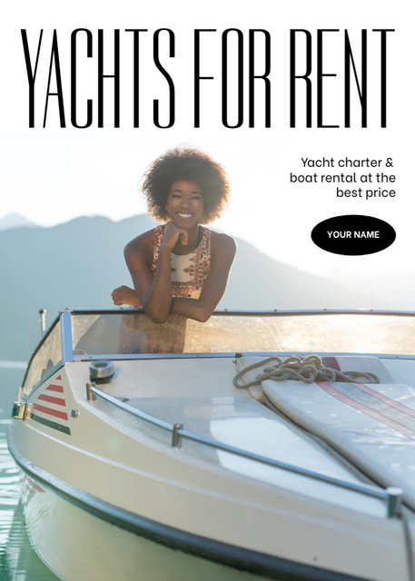 Plantilla de diseño de Offer of Yachts for Rent Flayer 
