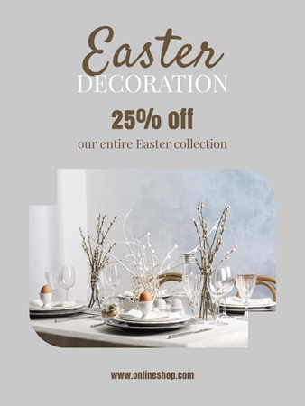 Easter Holiday Sale of Decorations Poster 36x48in Design Template
