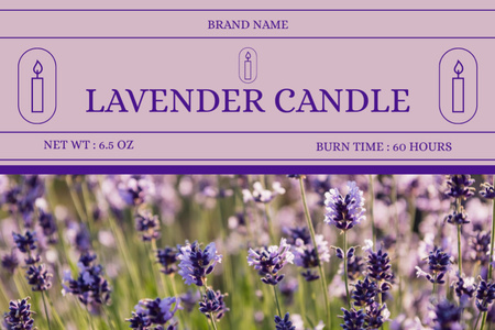 Wax Candles With Lavender Scent Offer Label Design Template