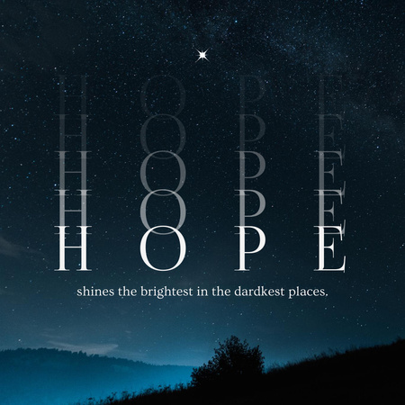 Inspirational Phrase with Starry Sky Instagram Design Template