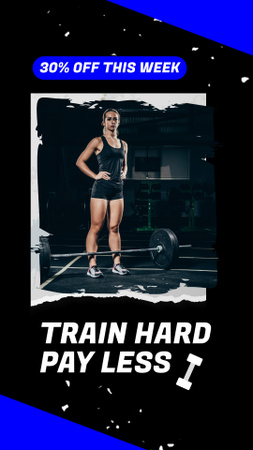 Awesome Gym With Slogan Promotion And Discount Instagram Video Story Design Template