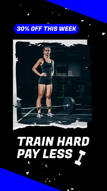 Template di design Awesome Gym With Slogan Promotion And Discount Instagram Video Story