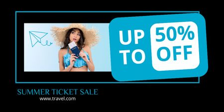 Get Your Big Discount at Summer Ticket Sale Twitter Design Template