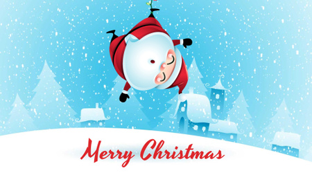 Designvorlage Christmas Greeting Hanging Santa Claus für Full HD video