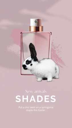 Plantilla de diseño de Oferta de Semana Santa de Perfume con Conejito Instagram Video Story 
