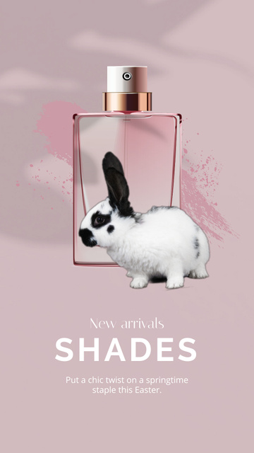 Designvorlage Parfume Easter Offer with little Rabbit für Instagram Video Story