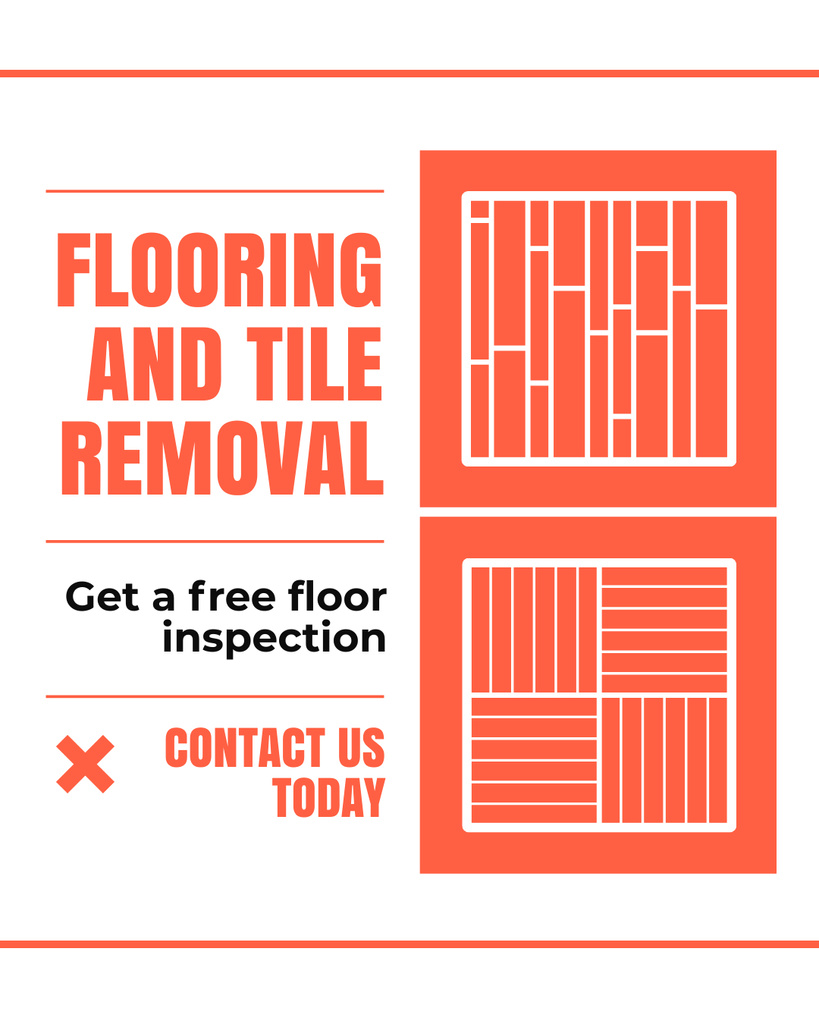 Impeccable Flooring And Tile Removal With Inspection Instagram Post Vertical Modelo de Design