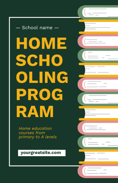 Platilla de diseño Home Education Ad with Books Flyer 5.5x8.5in