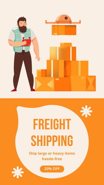 Designvorlage Freight Shipping of Future für Instagram Story