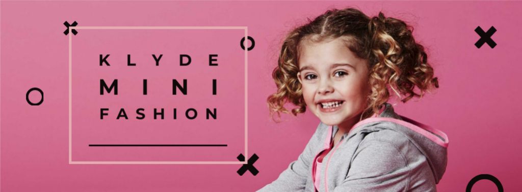 Kids' Clothes Ad with smiling Girl Facebook cover Πρότυπο σχεδίασης