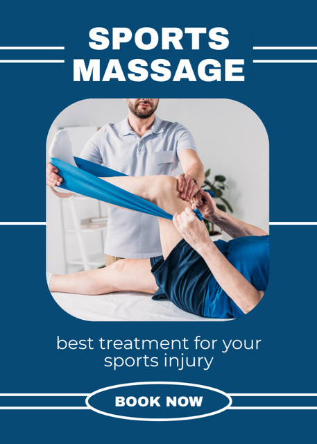 Massage for Sport Injury Treatment Flayer Modelo de Design