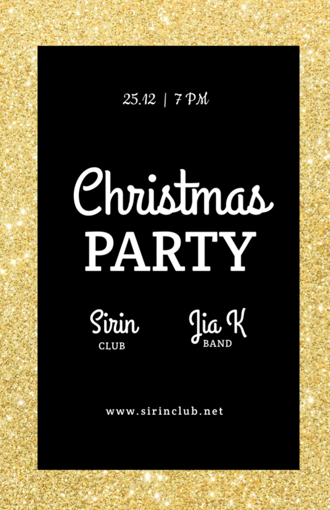 Fanciful Christmas Party Announcement In Club With Band Invitation 5.5x8.5in Design Template