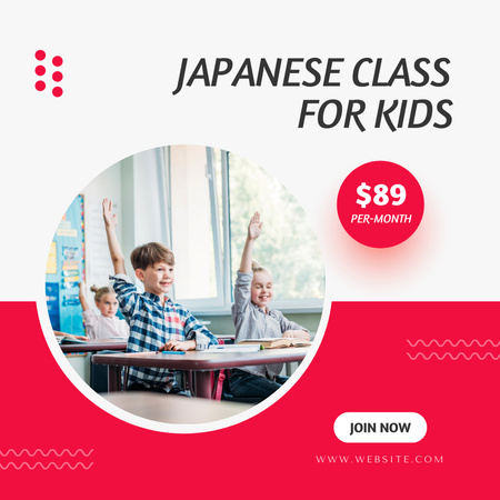Designvorlage Japanese Language for Kids für Instagram