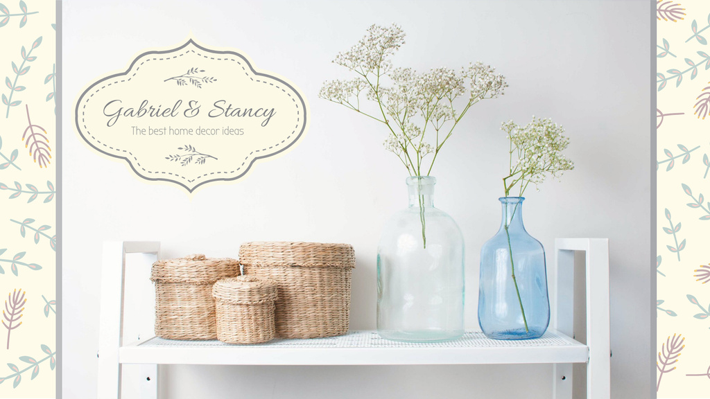 Plantilla de diseño de Home Decor Advertisement Vases and Baskets Title 1680x945px 