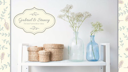 Platilla de diseño Home Decor Advertisement Vases and Baskets Title 1680x945px