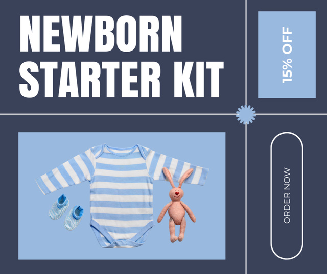 Designvorlage Offer to Order Newborn Kit at Discount für Facebook