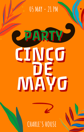 Amazing Cinco de Mayo Party Invitation 4.6x7.2in – шаблон для дизайна