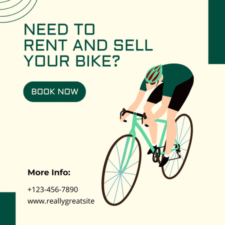 Kerékpárkölcsönzési és -értékesítési szolgáltatások Instagram AD tervezősablon