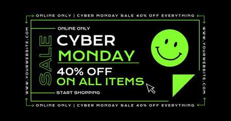 Discount on All Items in Cyber Monday Facebook AD Design Template